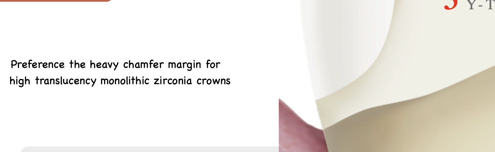 <p>heavy chamfer margin </p>