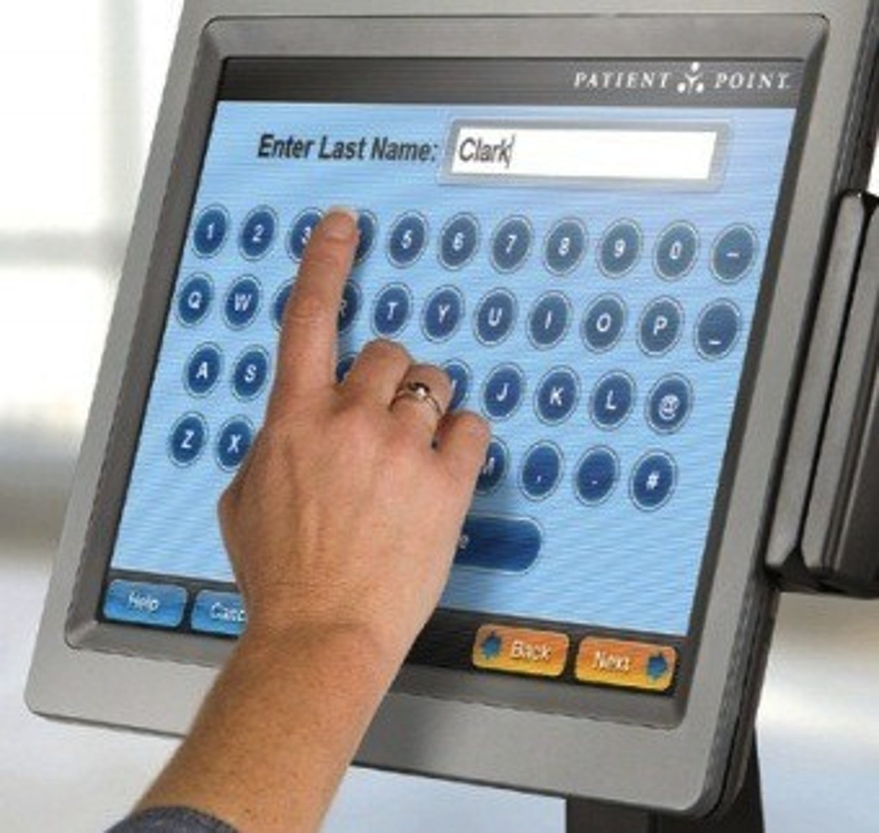 <p>the touch screen</p>