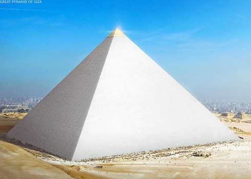 <p>No definitive answers, but primary theory is that they were burial structures </p><p>ex. Pyramid of Khufu, oldest and largest of the Giza pyramid complex</p><ul><li><p>made from a sandstone and granite core with a brilliant white limestone casing</p></li><li><p>The last remaining of the Seven Wonders of the ancient world</p></li></ul><p></p>
