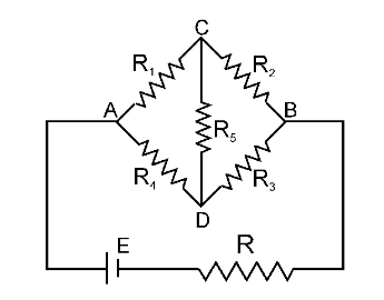 <p>This is a Wheatstone Bridge.</p><p>Under what condition is it a BALANCED Wheatstone Bridge?</p>