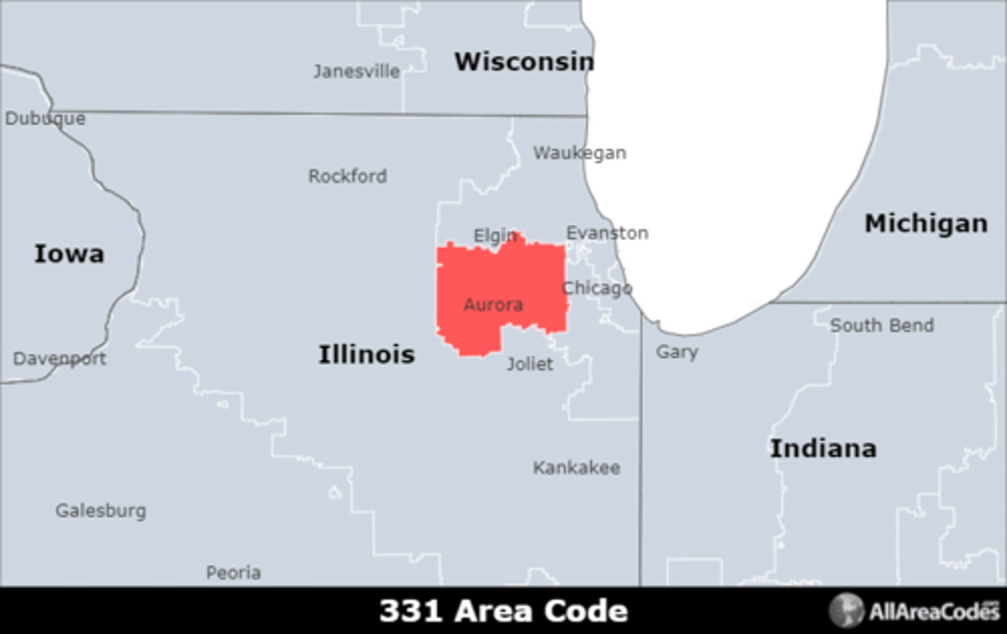 <p>Area code 331 is located in Illinois and covers Aurora, Naperville, Bolingbrook, and Wheaton. It is an overlay for area code 630 and serves the same area.</p>