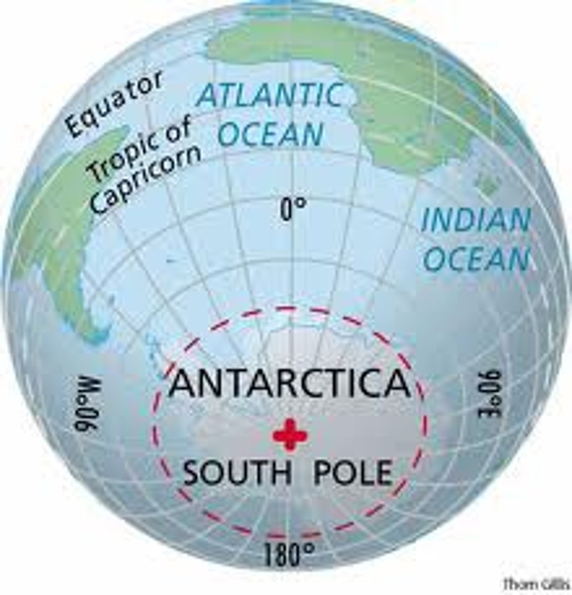 <p>the southernmost point of the Earth's axis; 90° south of the Equator</p>