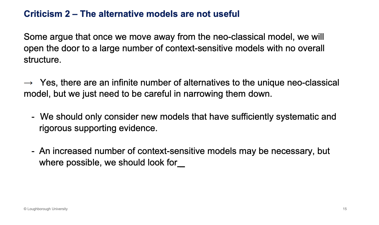 <p><span><u><span>General models that connect different phenomena</span></u></span></p><p>&nbsp;</p><p>Too many models, only accept the model if there is a body of evidence for it. Als looking for model which can look at an loads of behaviours, rather than individual behaviours</p>
