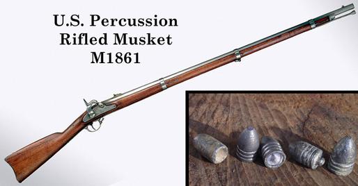 <p>M1861 US Percussion Car Rifled Musket with ammunition</p>
