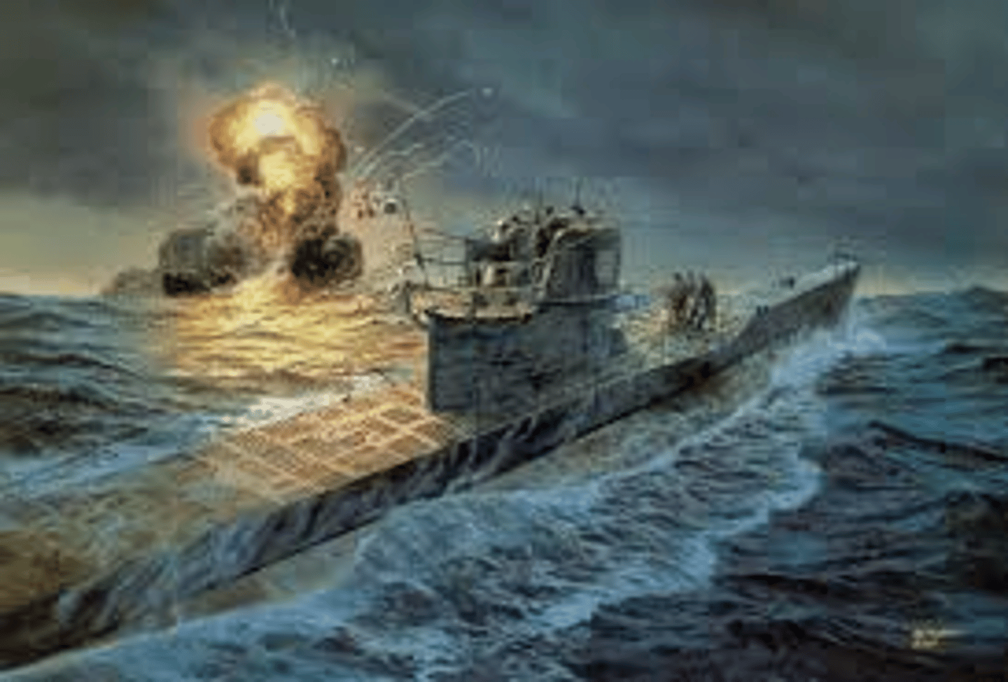 <p>German submarines in WWI and WII which were most effective during naval blockade against enemy shipping, primary targets were from Canada, British empire and the US to Great Britain</p>