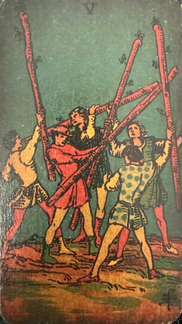 <p>V - Five of Wands</p>