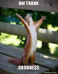 <p>thank goodness</p>
