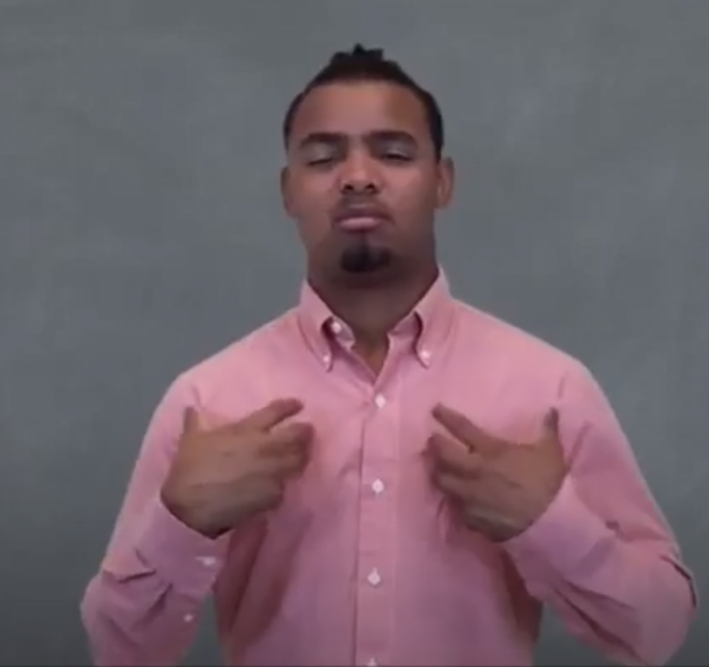 <p>HANDS LIKE THIS THEN FLICK THEM OUT IN A GAY WAY</p>