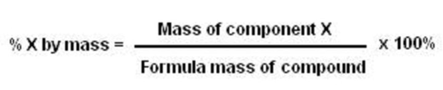 <p>ratio of mass each element to the total mass of compound expressed as a percentage</p>