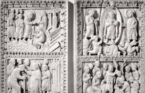 <p>Dittico in avorio con scene della vita di Cristo</p>