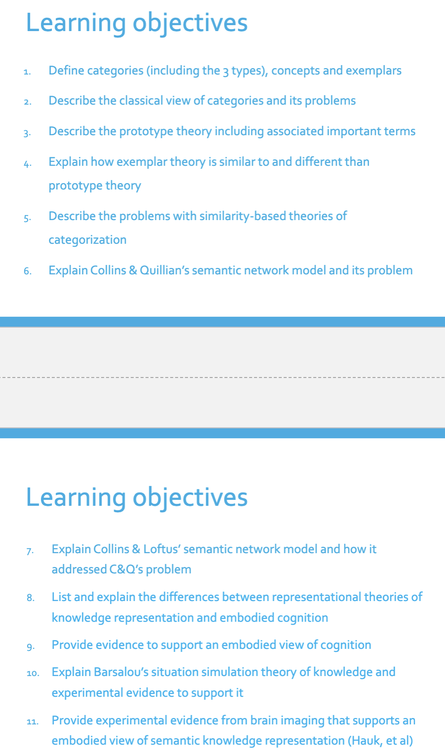 <p>Do you know the learning objectives?</p>