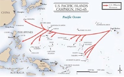 <p>A military strategy employed by the Allies in the Pacific War against Japan and the Axis powers during World War II. The idea was to bypass heavily fortified Japanese positions and instead concentrate the limited Allied resources on strategically important islands that were not well defended but capable of supporting the drive to the main islands of Japan.</p>