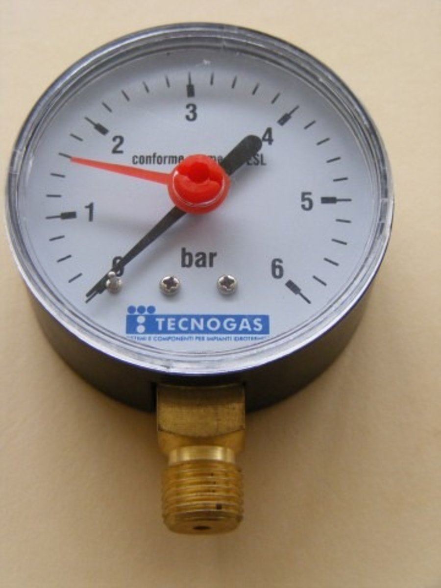 <p>an instrument indicating pressure</p>