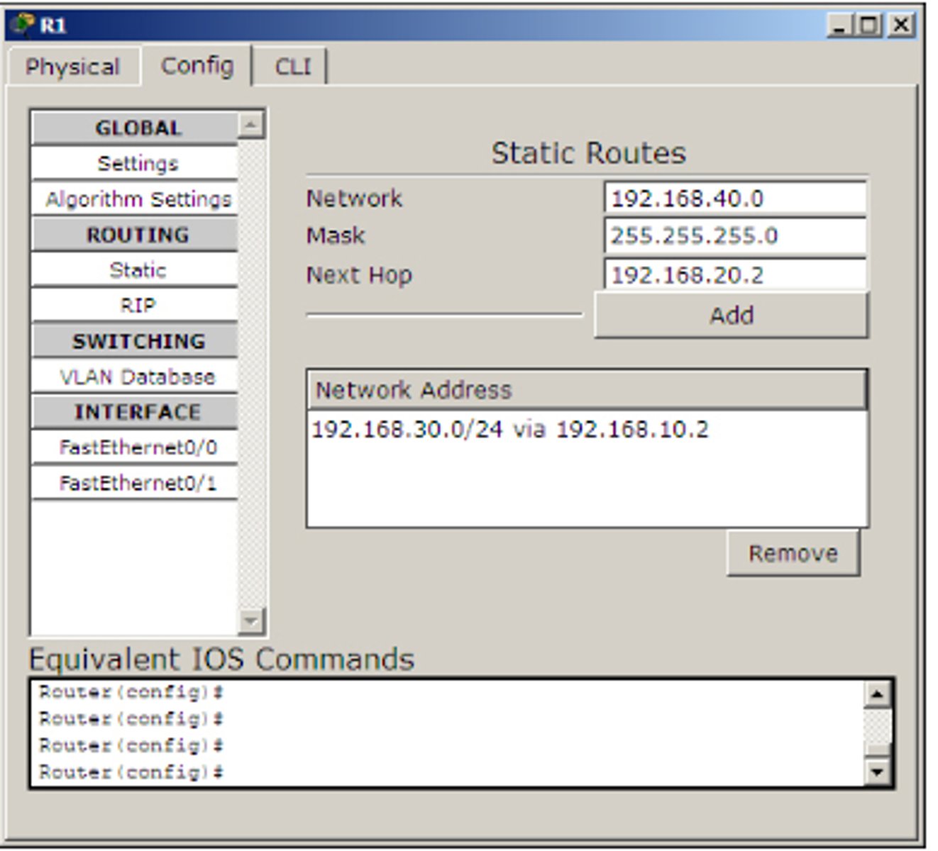 <p>Under the ROUTING section, click STATIC.</p>