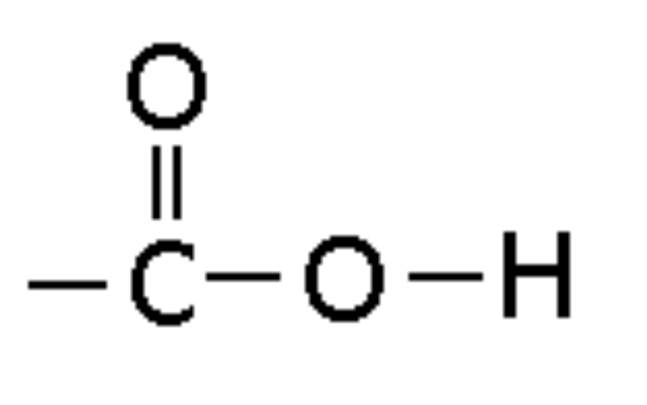 <p>Compound with -COOH group, ending in -oic acid (e.g., Butanoic acid)</p>