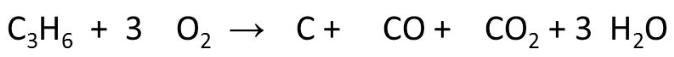 \-orange flame

\-has limiting oxygen

\-also produces C (soot) and CO