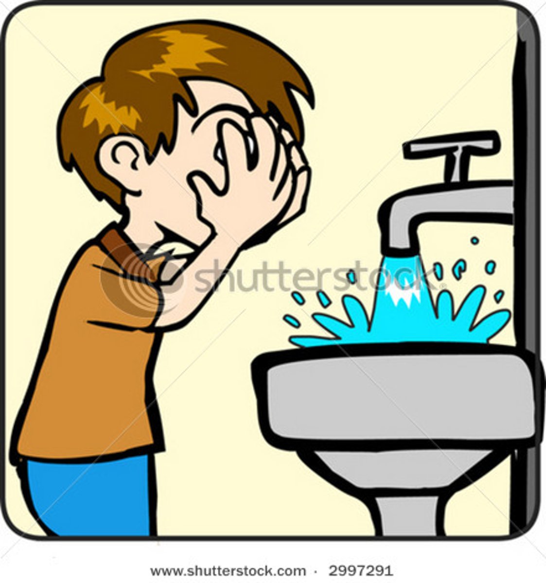 <p>to wash up</p>