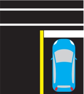 <p>white stop lines</p>