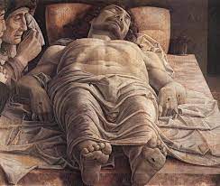 <p>andrea mantegna </p><p>lamentation over the dead christ </p><p>tempera on canvas </p>