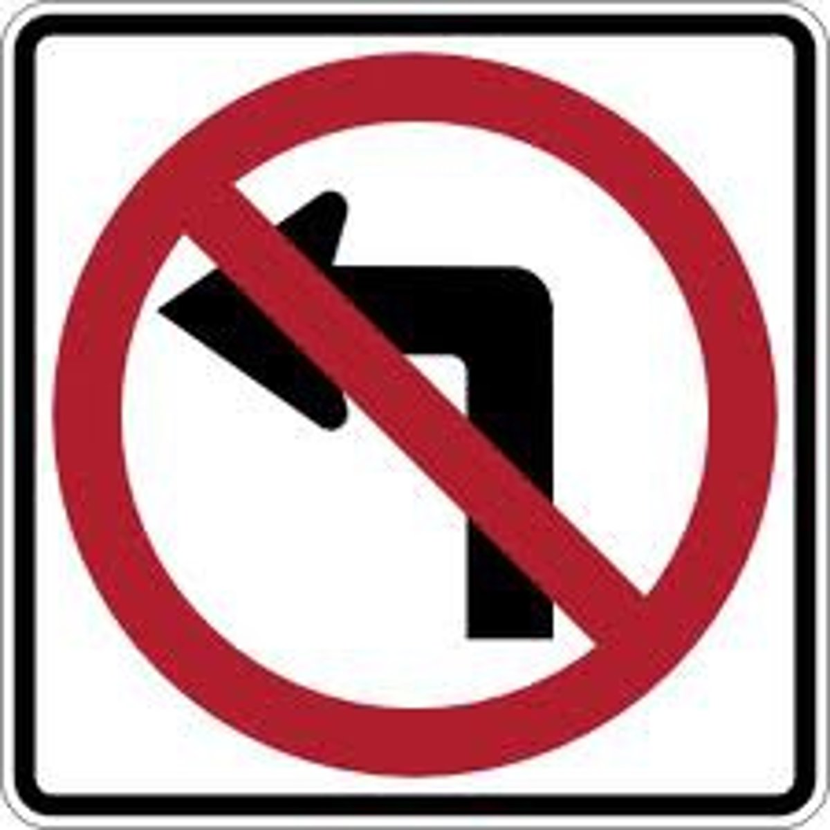 <p>You must not make a left turn at this intersection</p>