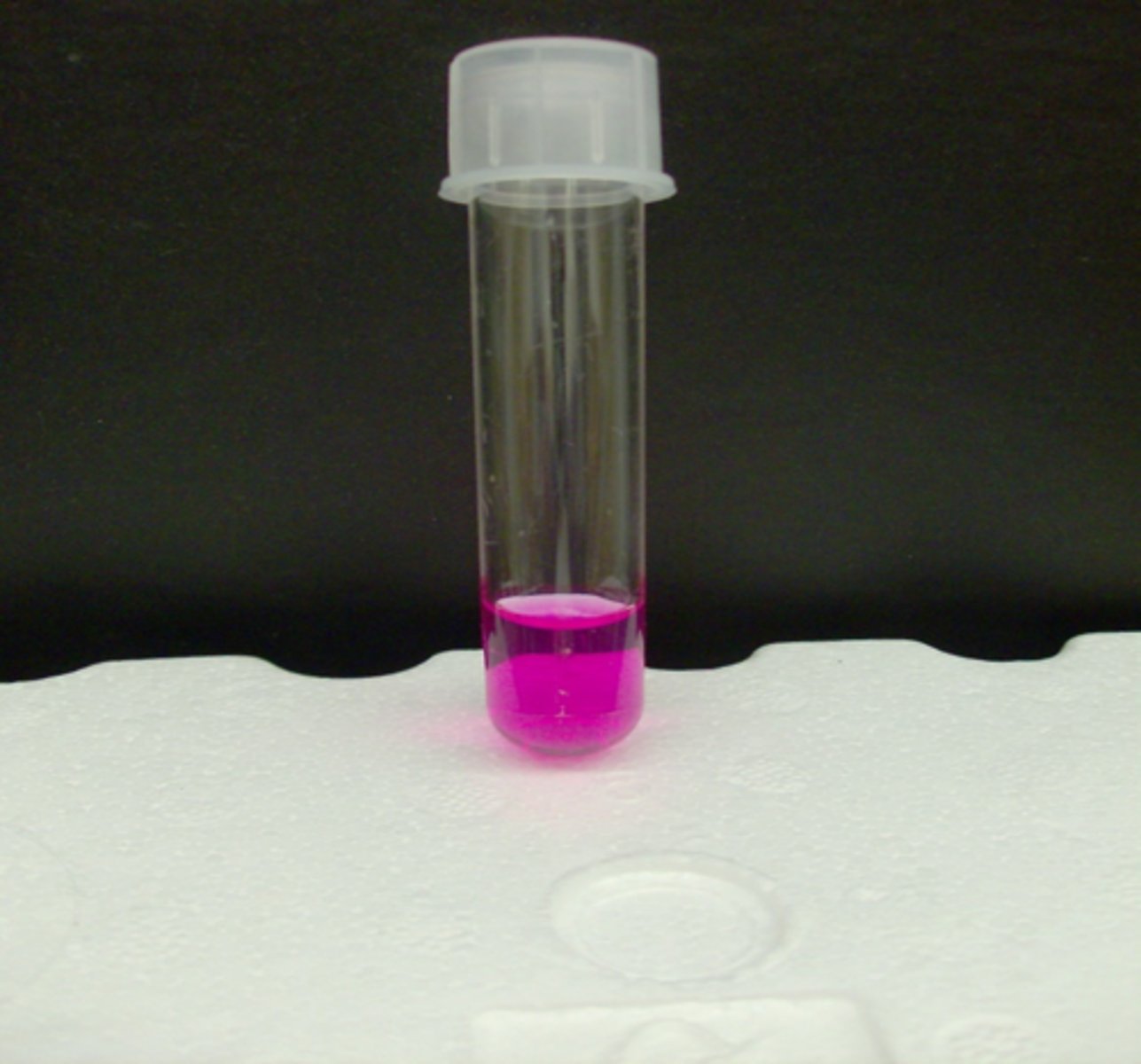 <p>tube turns hot pink</p>