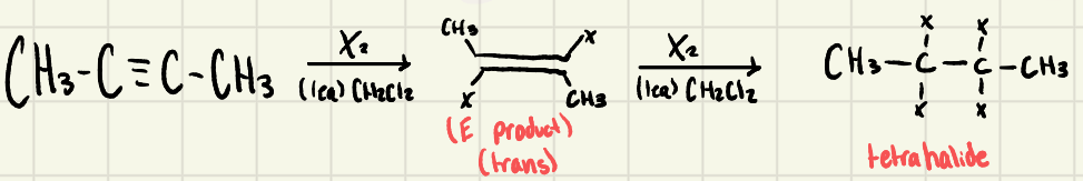 <p>-trans (E)</p><p>-anti-addition</p>