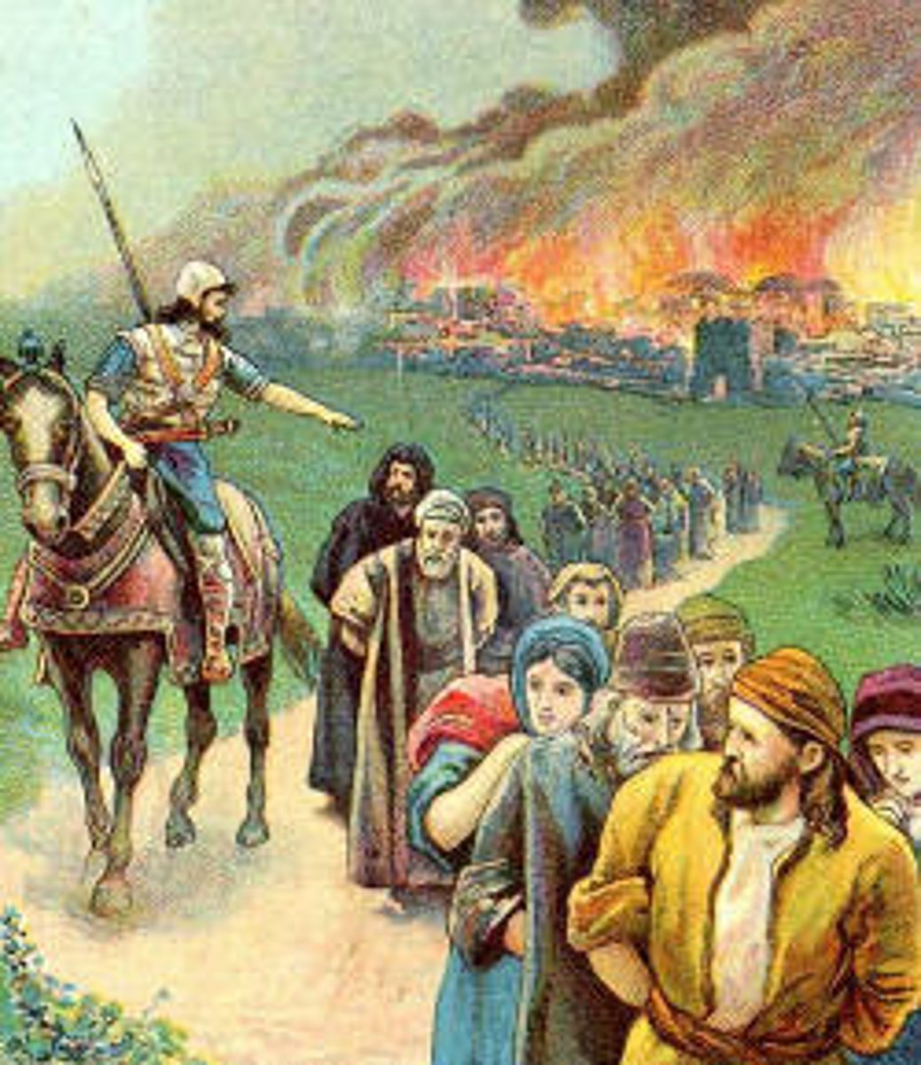 <p>The Israelites of Judah were forced to move to Mesopotamia by the Neo-Babylonian Empire after Jerusalem and Solomon's Temple were destroyed in 586 BC.</p><p>This period of captivity ended in 538 BC when Cyrus the Great (Persian king) allowed them to return to Jerusalem after the Persians conquered the Babylonians.</p>