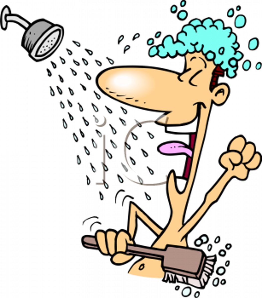 <p>to shower</p>