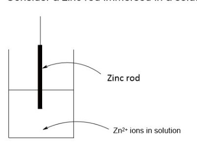 <p>for example, describe what happens for a zinc half cell (a zinc rod immersed in a solution containing Zn²⁺ ions (eg a solution ZnSO₄) </p><p>give the half equations for this half cell </p>