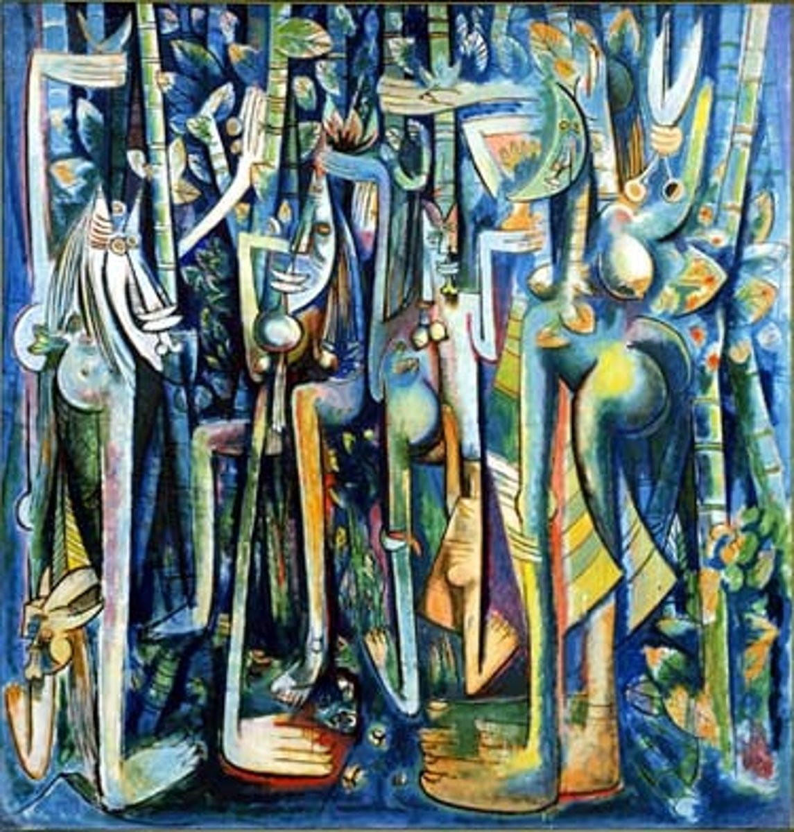 <p>1943</p><p>Wilfredo Lam</p><p>Gouache on paper mounted on canvas</p>