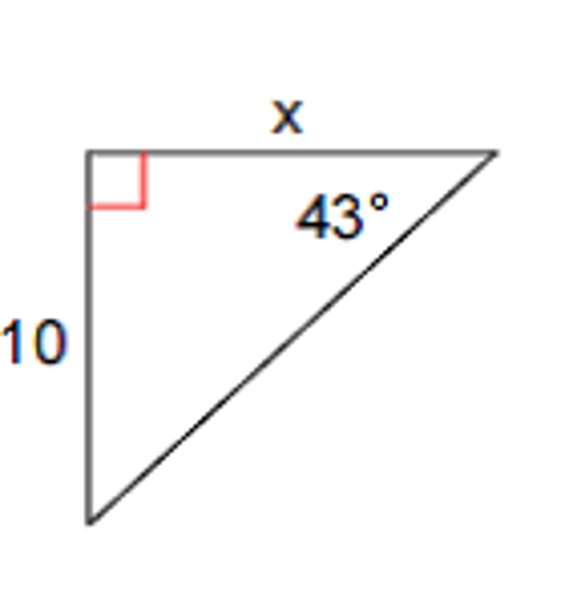 <p>Find x using trig.</p>