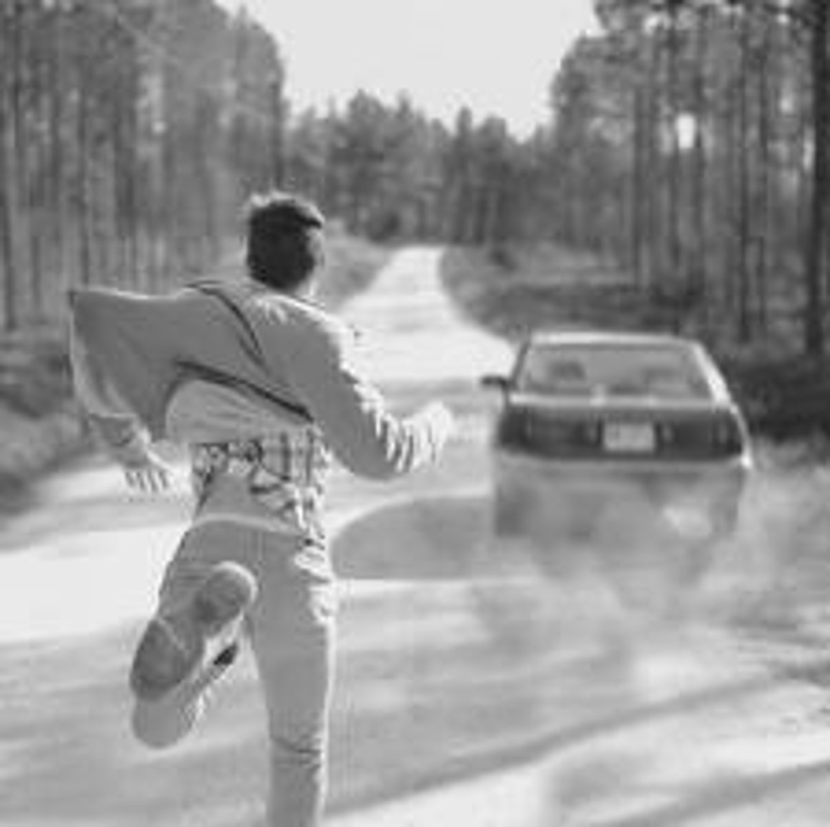 <p>to leave (something behind)</p>