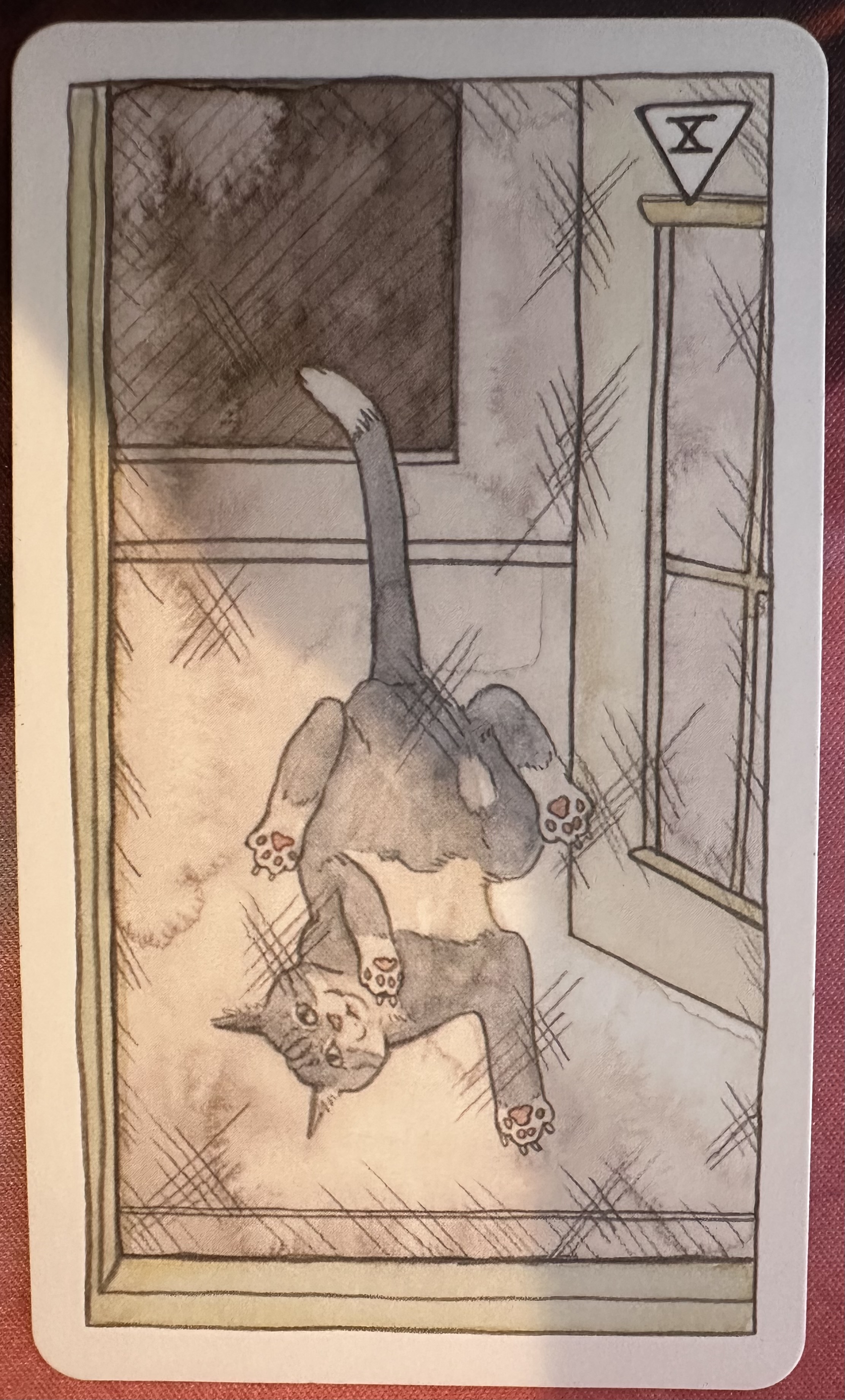 <p>Ten of Swords (X) Reverse</p>