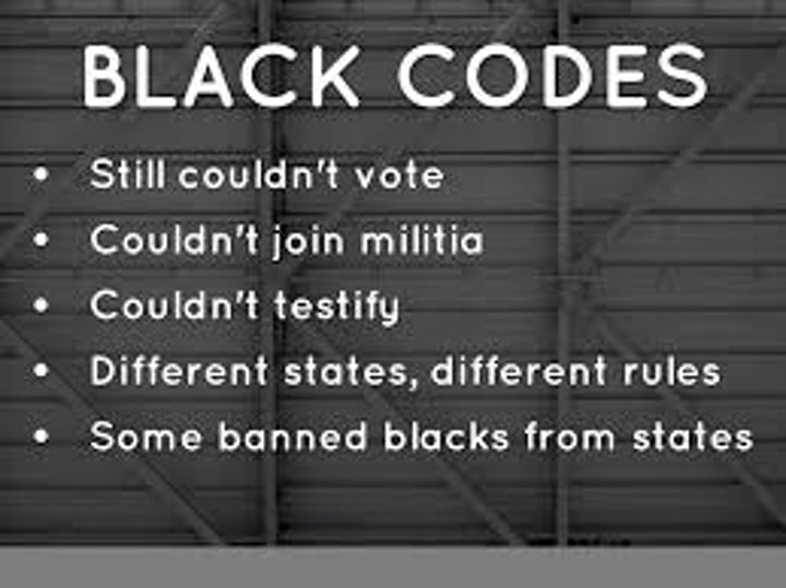 <p>Southern laws that severely limited the rights of African Americans after the Civil War</p>