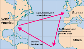<p>Europe, Africa, and American Colonies.  <span>Because of mercantilism...Britain, Spain, and France needed natural resources to make finished goods...new colonies also provided markets for those goods</span></p>