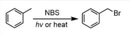 <p>benzylic bromination using NBS</p>