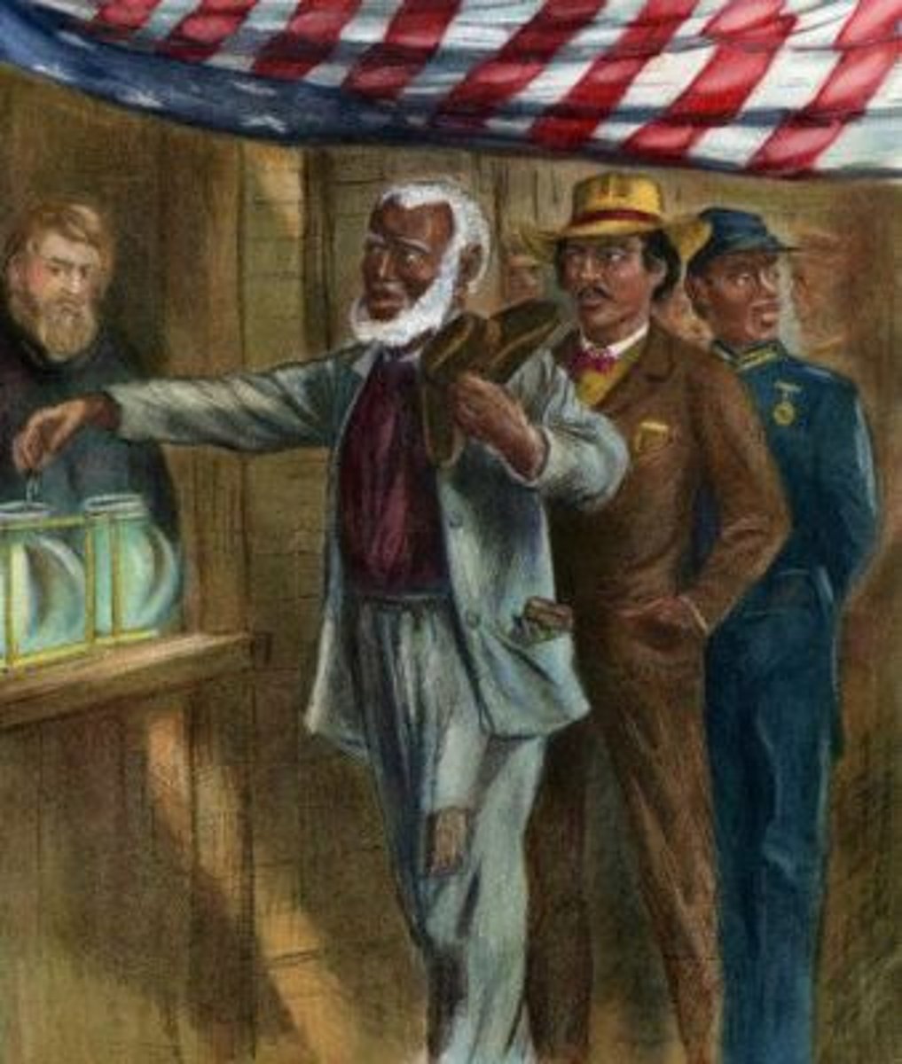 <p>You cannot prevent a person from voting because of race, color, or creed. (all men)</p>