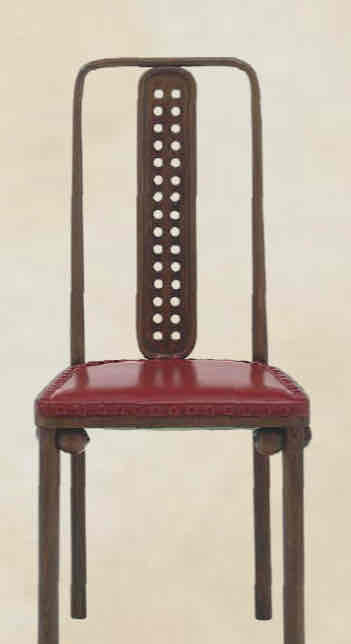 <p>This chair, made for the Purkersdorf Sanatorium in Austria, is one of Joseff Hoffman’s early works.</p>