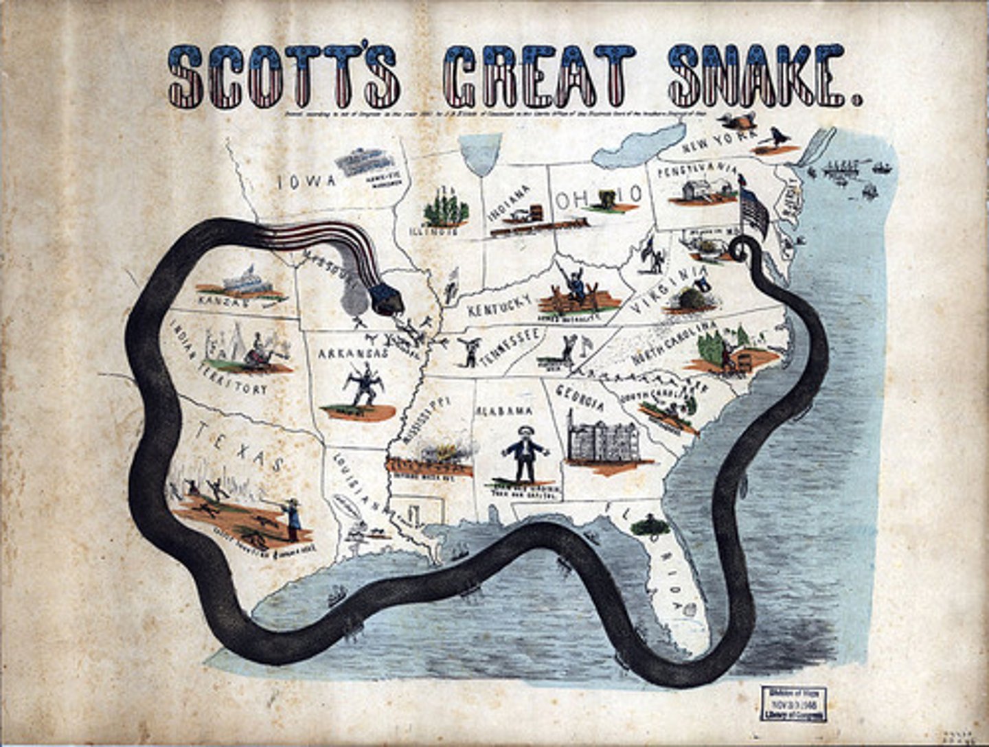 <p>The union's three part plan for defeating the confederacy in the civil war (1) Blockade Southern Ports (2) Control the Mississippi River (3) Take the Southern Capital of Richmond Virginia</p>