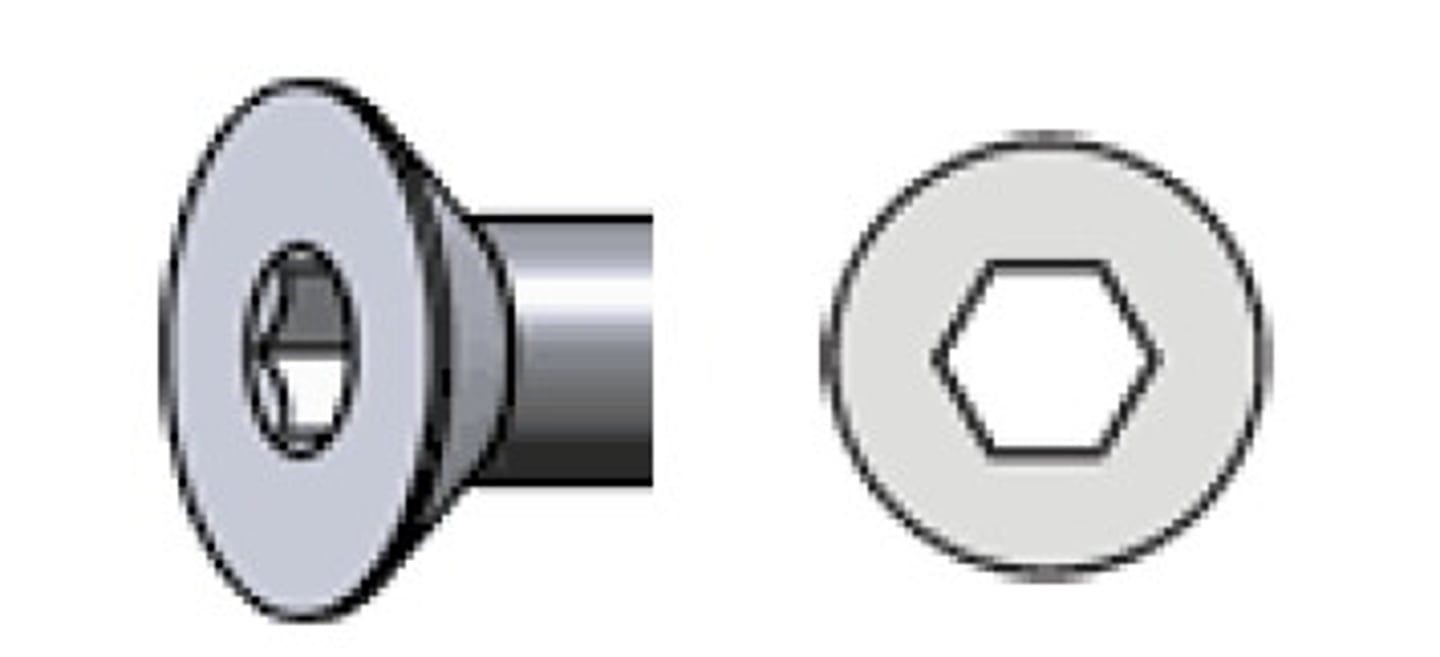 <p>SCREW: screw head having an axial hexagonal recess driven by an Allen Wrench.</p>