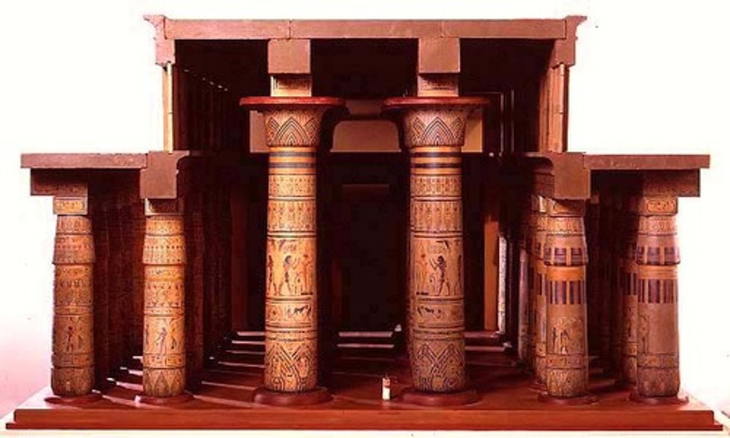 <p>interior space with rows of columns</p>