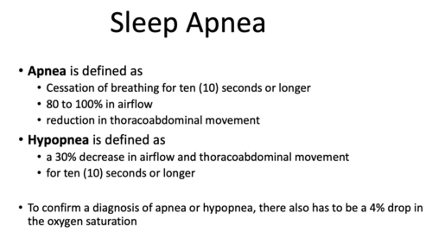 <p>apnea </p>