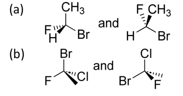 <p>EQ:</p><p>Determine if the following pairs of molecules are identical or enantiomer of one another</p>