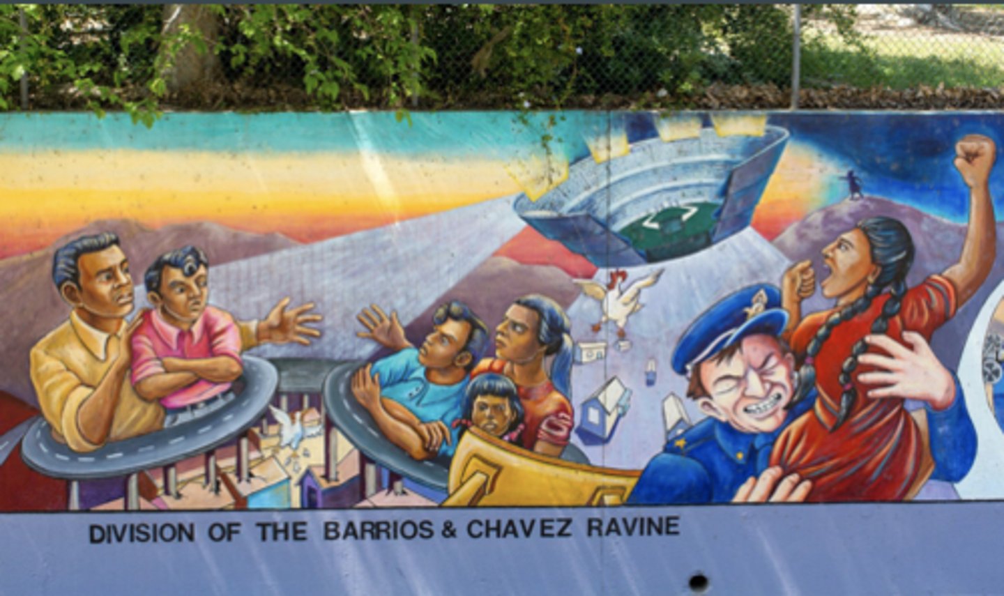 <p>a) The Great Wall of Los Angeles<br>b) Engaged rival gang members on working on the mural<br>c) about investing in the community in ways that had not been done before. Baca took the lead on the project by interviewing people about their lives, family histories, ancestry, and stories they remembered hearing from their older relatives, as well as consulting history experts. From this, she was able to create the design for the mural. <br>d) Topics included Zoot Suit Riots, Internment of Japanese during WWII, and Freedom Bus rides</p>