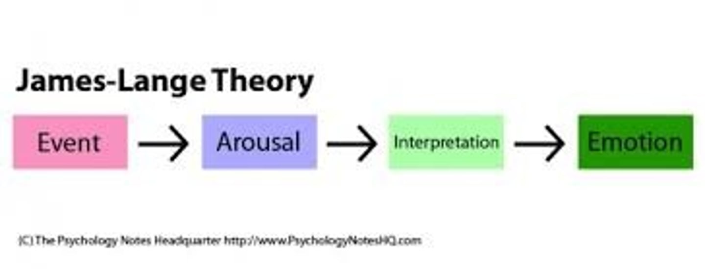 <p>the idea that it is the perception of the physiological changes that accompany emotions that produces the subjective emotional experience.</p>