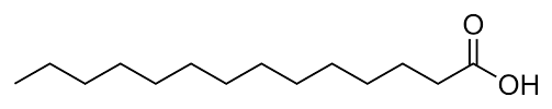 <p>14:0</p><p>saturated</p><p>covalently attached to proteins to anchor themselves to the membrane</p>