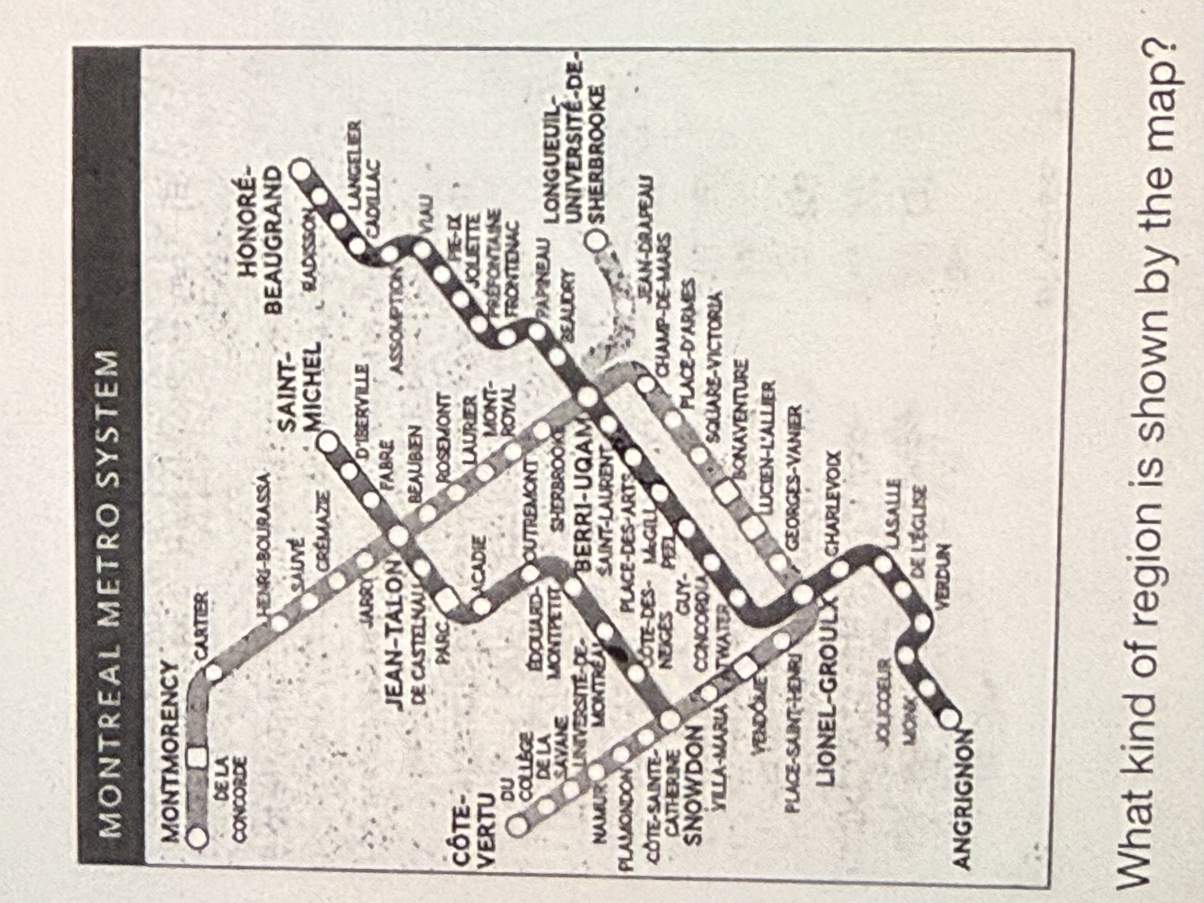 <p>What kind of region is shown by the map?</p>