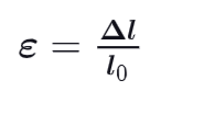 <p>Δl : change in length </p><p>l0​ : original length</p>