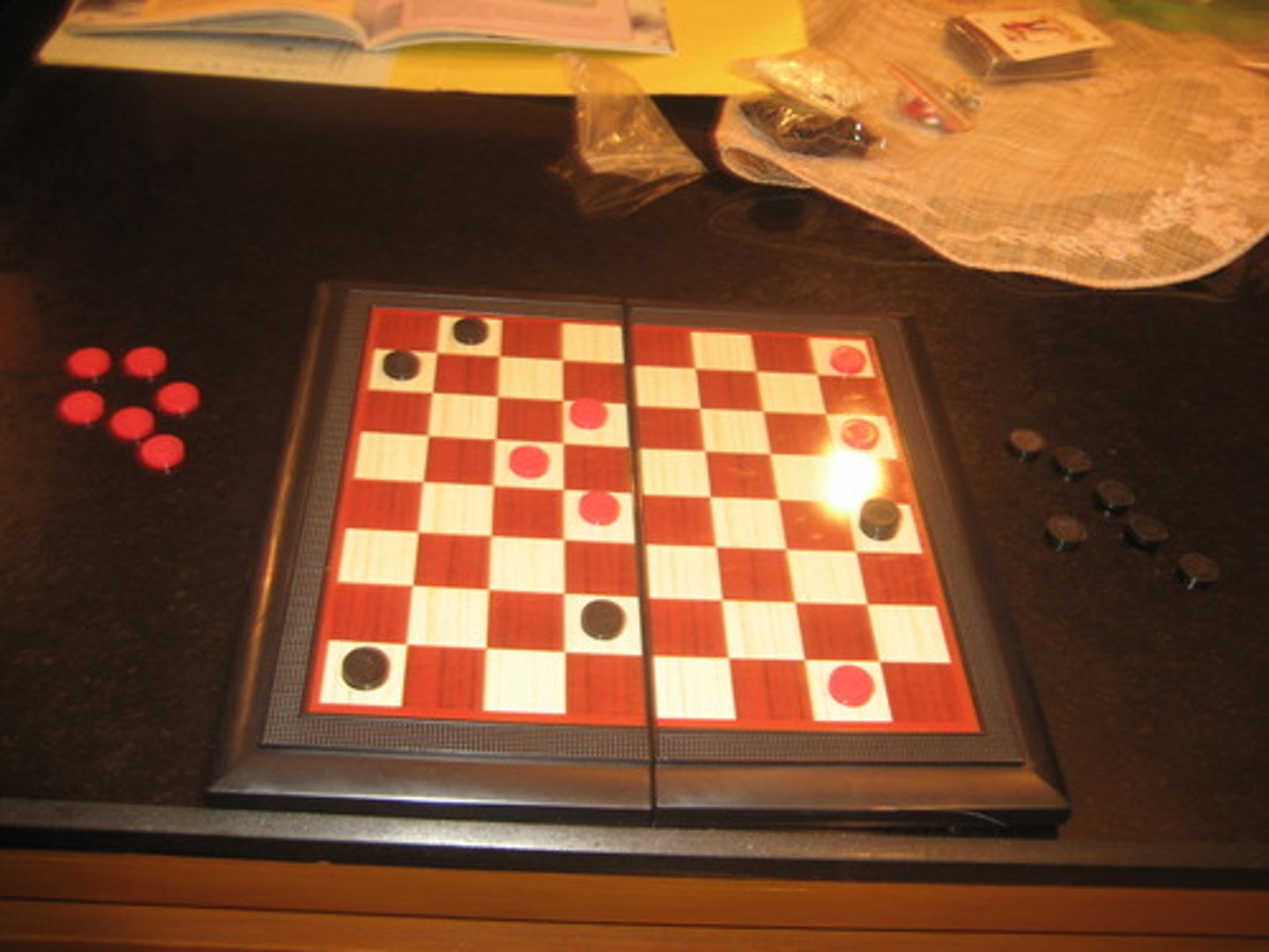 <p>to play checkers</p>