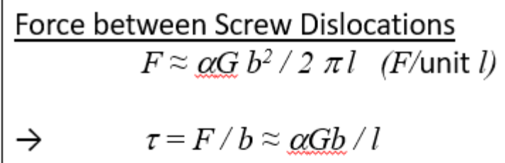 <p>l = distance between 2 dislocations</p>